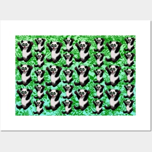 Pick me up panda pattern green Posters and Art